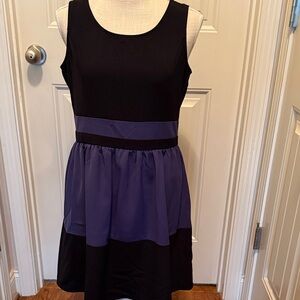 Black and Purple Sleeveless Dress